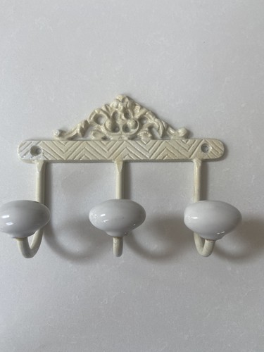 Wall hooks small cream metal - wall,