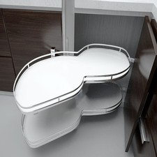 Corner Space Pull-out Carousel Blind Shelf Double Tray Kitchen Cabinet Organizer