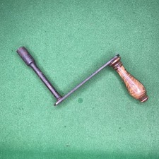 Antique Wood Handle Winder Crank Wind Out Extending Table Key Iron 1/2” socket
