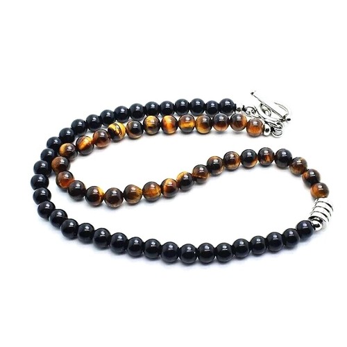 Natural black onyx with tigers - natural,