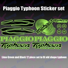 Piaggio Typhoon Tech for fun Decals/Stickers 50 80 125 172 183 GREEN AND BLACK