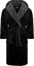 MICHAEL PAUL Dressing Gowns for Men | Super Soft Snuggle L, Black // grey 