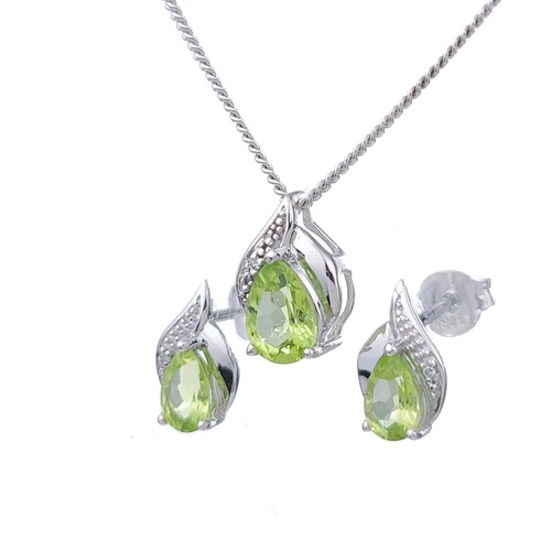 Peridot necklace earring set - earring,