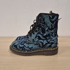 Dr Martens Vintage 1460 Blue Tea Retro Floral Fabric Ankle Boots Size Uk 3