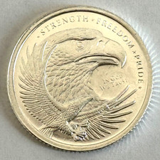 SILVER COIN 1 X 3.1g AMERICAN EAGLE ROUND COIN.999 FINE SILVER PURITY IN CAPSULE