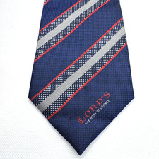 Mens Tie Navy Blue Red Silver