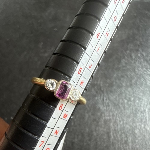 18ct yellow gold - gold, purple