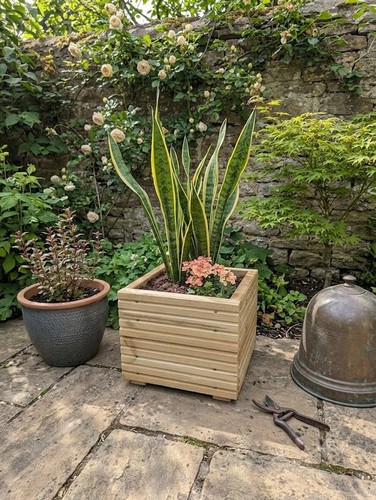 Wooden decking planter garden - wooden,