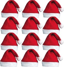 12pc Christmas Santa Hat Pack - Redstar Father Christsmas Festive Hats - Open