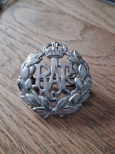 Chromed ww2 raf cap badge - ww2,