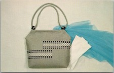 1960s NATIONAL HANDICRAFT INSTITUTE Advertising Postcard "Wonder Weave Handbag"