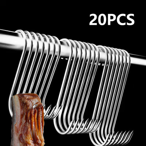 20pcs stainless steel hooks - stainless, s