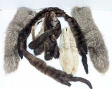 6x Vintage Real Fur Collar Scarves Trims