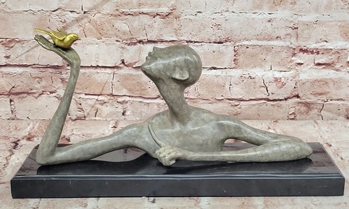 Signed bronze female abstract - bronze,
