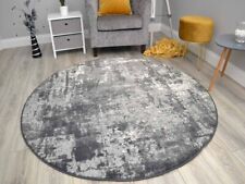 Small Medium Large Grey Marble Pattern Round Circle Circular Floor Rugs Cheap UK