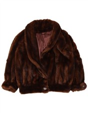 JEAN LOUIS Womens Faux Fur Jacket UK 18 XL Brown Acrylic VR15