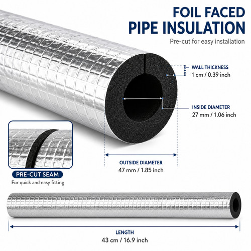 Piece foil faced - foil-faced, pipe