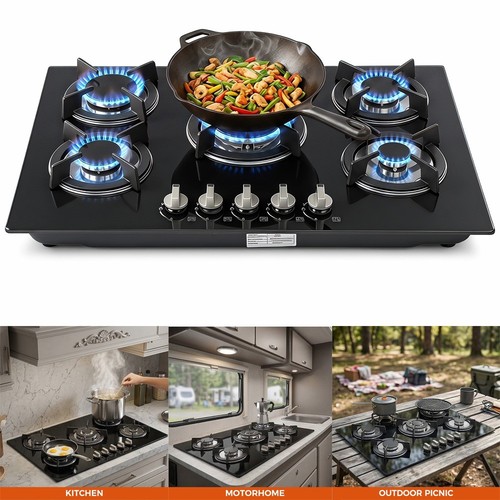 Gas hob 77cm burner - 5,