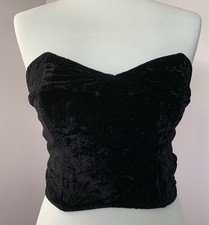 Black Velvet Boned Bustier