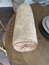Laura Ashley NIGELLA Velvet Bolster Cushion In Antique Gold