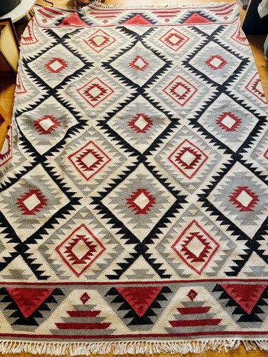 Large flat weave hand woven - flat, hand-woven