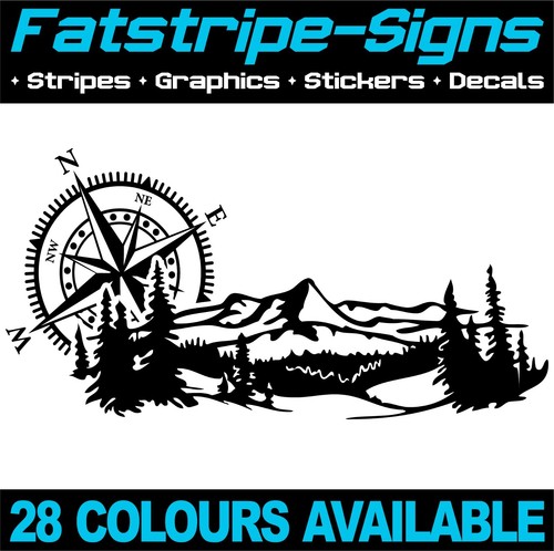 Compass mountains stickers - &,