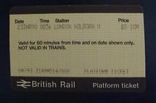BR APTIS platform ticket - HOLBORN VIADUCT 1990