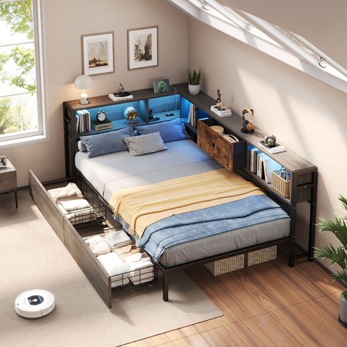 3ft single metal storage bed - single,