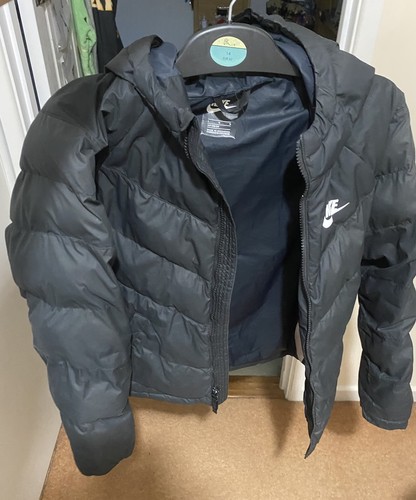 Nike black puffer jacket - black,