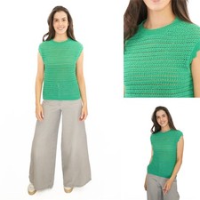 Womens M&S Green Crochet Top
