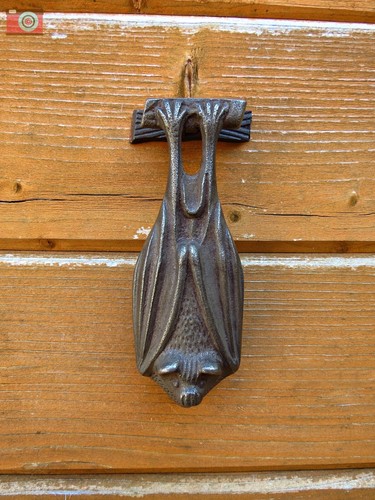 Bat theme cast metal door - metal,