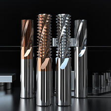 Solid Carbide 3 Flute End Mill Teeth Thread Milling Cutter For Steel & Aluminum