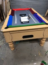 7FT BY 4FT  TOURNAMENT OAK COIN OPERATED  POOL TABLE GREY CLOTH CAN DELIVER