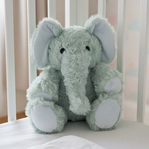 Elephant plush soft toy - soft, green