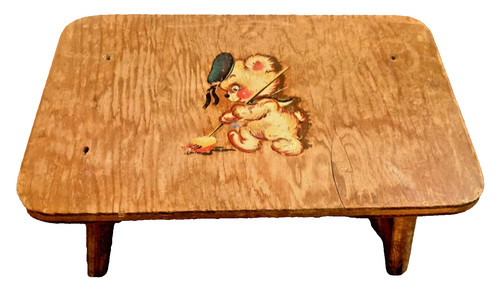 Child step stool wood vintage - child,