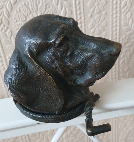 Bloodhound bronze inkwell - bloodhound,
