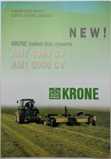Original Krone Trailed Disc Mowers Brochure, AMT 4000 & 5000 CV, c 1990's