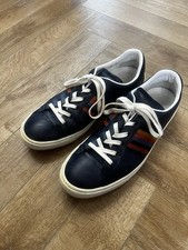 Paul Smith Hansen Navy Paint Stripe Trainers UK11 Leather Low Top Lace Up