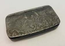 Victorian G Smith & Sons Cornish Pewter Cardinal Snuff Box L1457 Hunting Scene