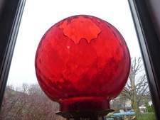 Red Glass Globe Oil Lamp Shade