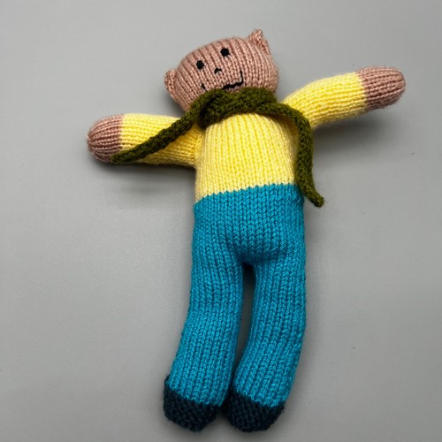 Hand knitted teddy bear - teddy,
