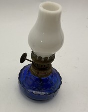 Vtg Cobalt Blue Glass Mini Oil