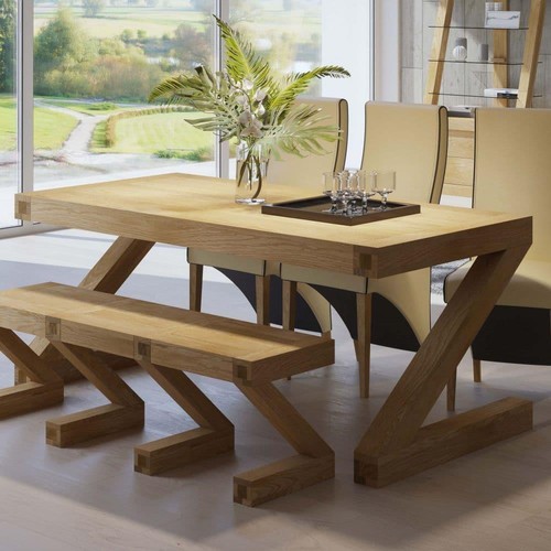 Solid oak large dining table - solid,