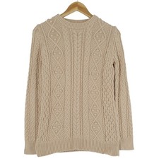 Vintage Celtic Irish Aran Jumper Sweater Cotton Women Rn2 Size S