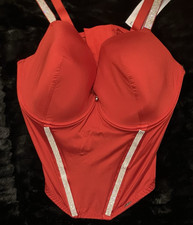 RED DIAMANTE LONG LINE BRA  IN
