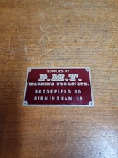 Vintage PMT Machine Tools Ltd Suppliers Plate Plaque Sign Birmingham
