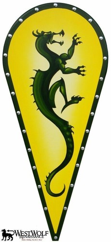 Green dragon kite - dragon, shield
