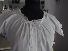 Antique Victorian Nightdress with hand embroidery anglaise lace detail