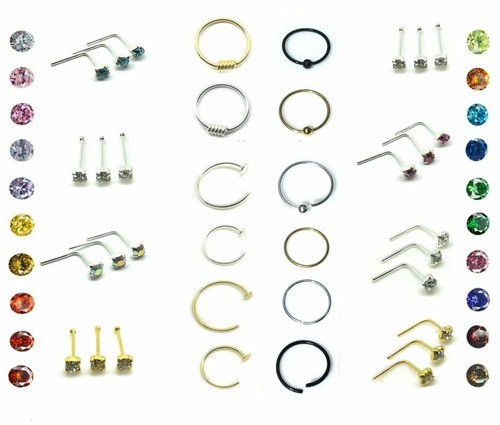 Sterling silver nose ring hoop - silver,