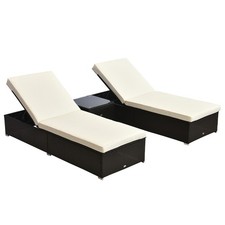3 Piece Outdoor Rattan Chaise
